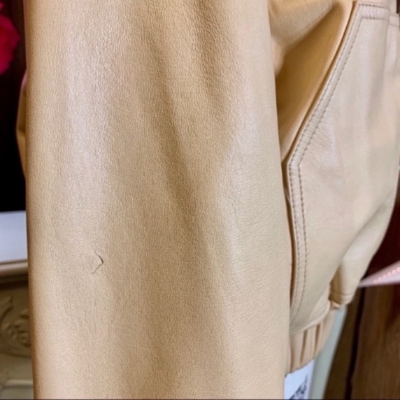 Pasha + Jo Soft Cream Color Leather Jacket - Picture 4 of 7